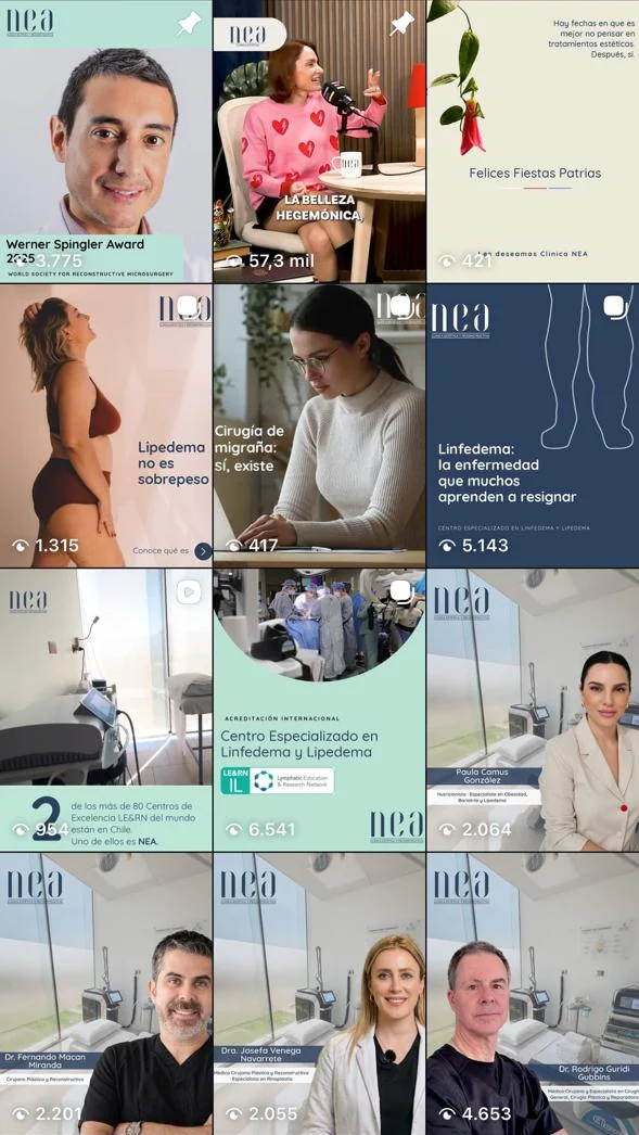 Feed de Instagram de Clínica NEA