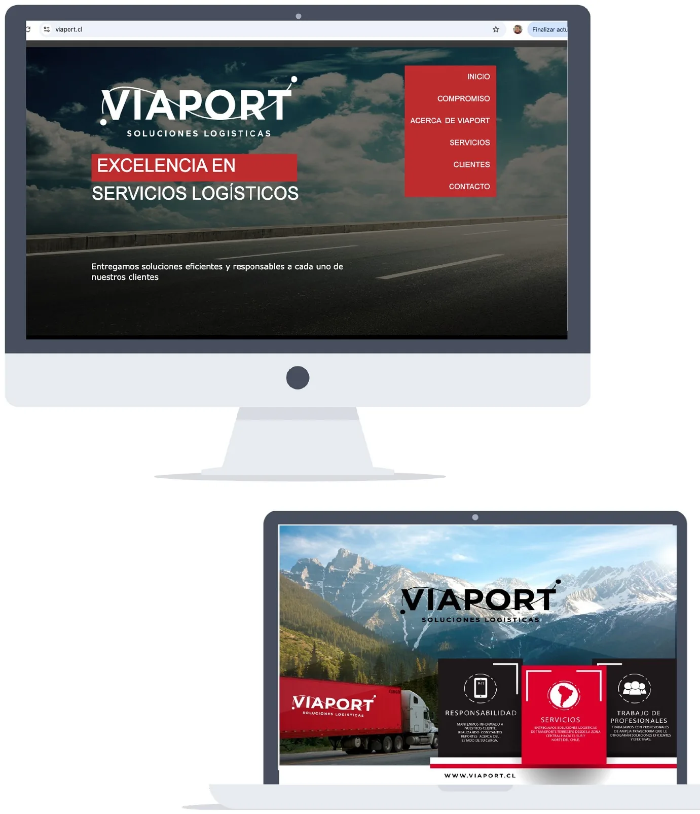 Sitio web de Viaport en computador y notebook